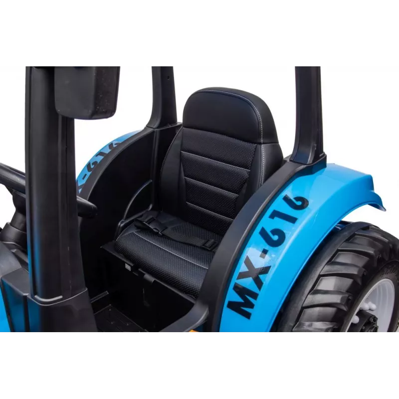 LEAN CARS Batterie-Traktor A011 24V Blau – Kinder-Elektroauto mit 2x200W Motoren, Fernbedienung, LED-Leuchten, Bluetooth