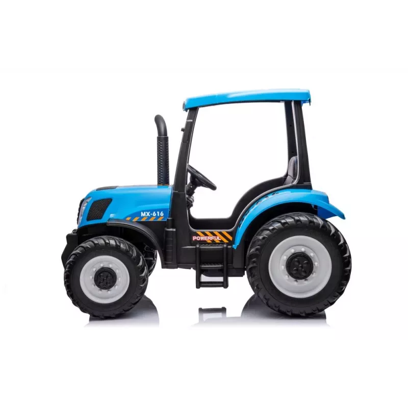 LEAN CARS Batterie-Traktor A011 24V Blau – Kinder-Elektroauto mit 2x200W Motoren, Fernbedienung, LED-Leuchten, Bluetooth