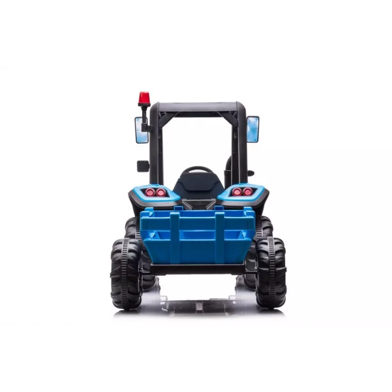 LEAN CARS Batterie-Traktor BLT-206 Blau 12V Fahrtraktor mit Anhänger und Fernbedienung