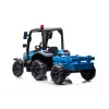 LEAN CARS Batterie-Traktor BLT-206 Blau 12V Fahrtraktor mit Anhänger und Fernbedienung