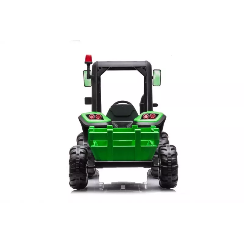 LEAN CARS Batterie-Traktor BLT-206 Grün mit abnehmbarem Anhänger, 12V Kinderfahrzeug für 3-8 Jahre, 2x45W, EVA-Räder, Fernbedienung