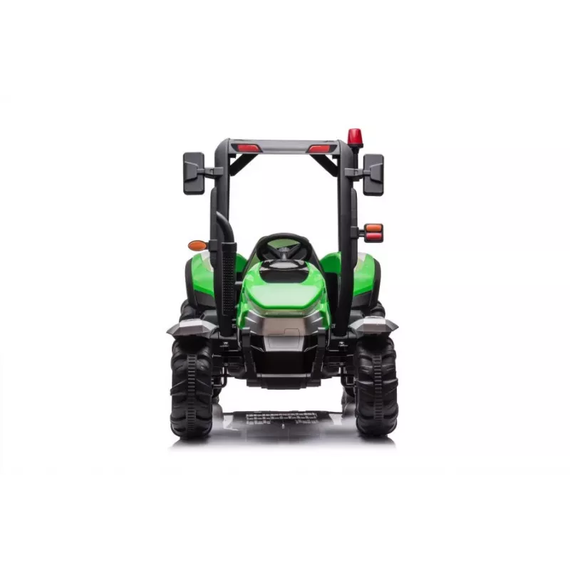 LEAN CARS Batterie-Traktor BLT-206 Grün mit abnehmbarem Anhänger, 12V Kinderfahrzeug für 3-8 Jahre, 2x45W, EVA-Räder, Fernbedienung