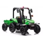 LEAN CARS Batterie-Traktor BLT-206 Grün mit abnehmbarem Anhänger, 12V Kinderfahrzeug für 3-8 Jahre, 2x45W, EVA-Räder, Fernbedienung