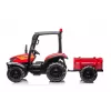 LEAN CARS Batterie-Traktor BLT-206 Rot, 12V 7Ah, 2x35W, Kinder-Elektroauto mit Fernbedienung und Anhänger