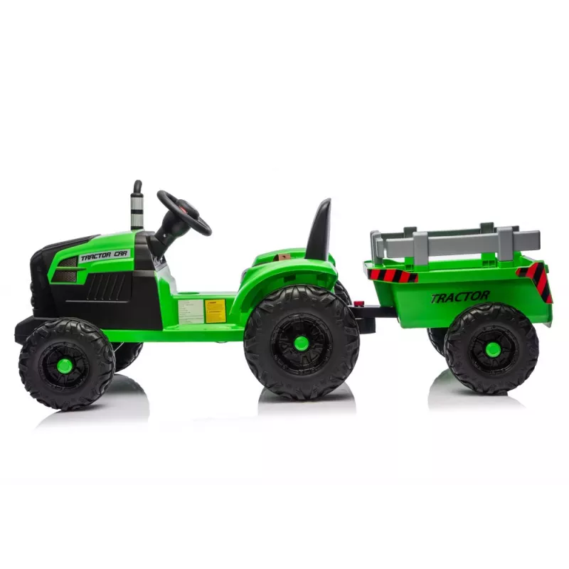 LEAN CARS CH9959B Batteriebetriebener Traktor mit Anhänger Hellgrün 24V