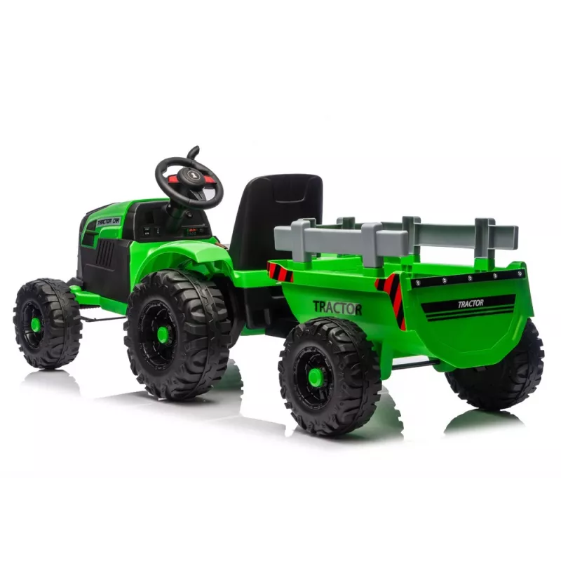 LEAN CARS CH9959B Batteriebetriebener Traktor mit Anhänger Hellgrün 24V