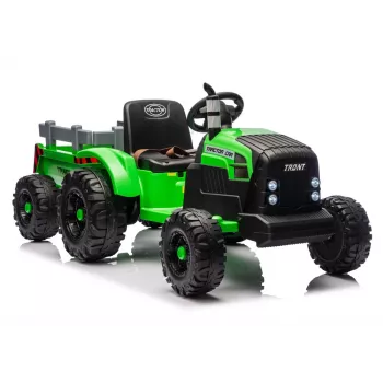 LEAN CARS CH9959B Batteriebetriebener Traktor mit Anhänger Hellgrün 24V