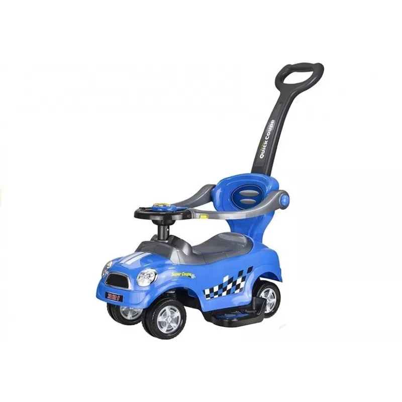LEAN CARS Coupe Car Manual Ride On mit Elternschiebegriff - Blau