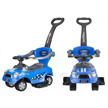 LEAN CARS Coupe Car Manual Ride On mit Elternschiebegriff - Blau