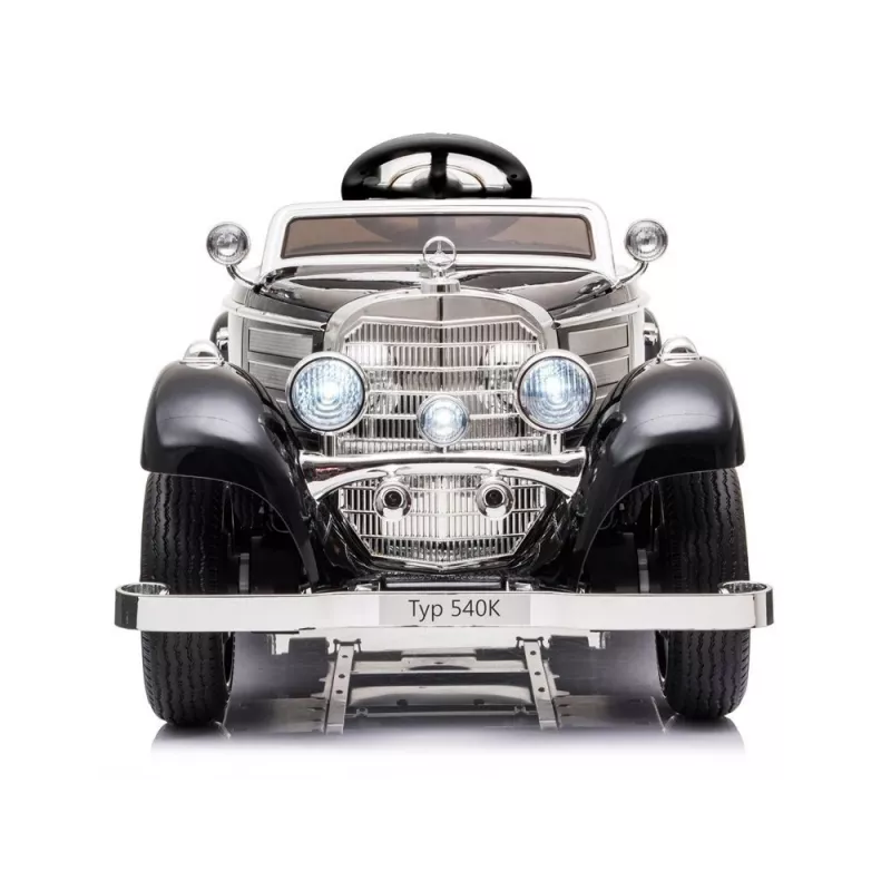 LEAN CARS Elektrisches Kinderauto Mercedes 540K Classic Premium LED-Lichter MP3 Schwarz