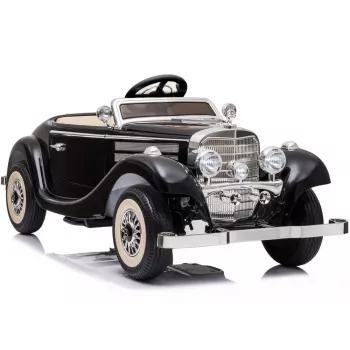 LEAN CARS Elektrisches Kinderauto Mercedes 540K Classic Premium LED-Lichter MP3 Schwarz
