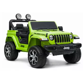 LEAN CARS Electric Ride On Jeep Rubicon 4x4 Green