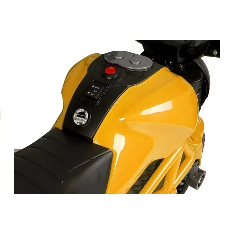 LEAN CARS Elektrisches Kinder-Motorrad GTM1188 Gelb LED-Licht