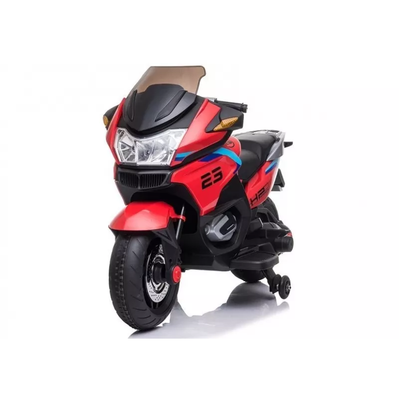 LEAN CARS Elektrisches Kinder-Motorrad XMX609 Rot mit MP3 und LED-Leuchten
