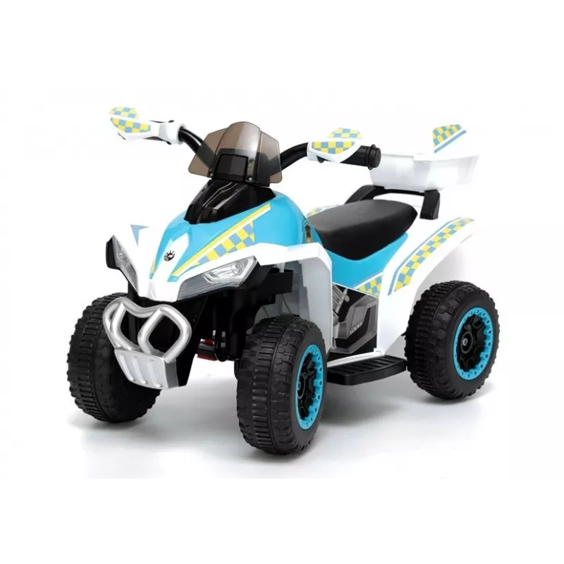 LEAN CARS Elektrisches Kinder-Polizeiquad GTS1188-A Weiß LED-Lichter Musik Stauraum