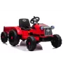 LEAN CARS Elektrischer Trettraktor CH9959 Rot mit Anhänger, LED-Leuchten, Fernbedienung, Radio