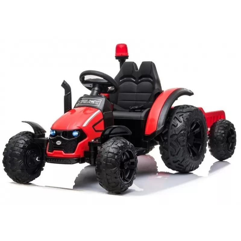 LEAN CARS Elektrischer Trettraktor HZB-200 mit Anhänger Rot