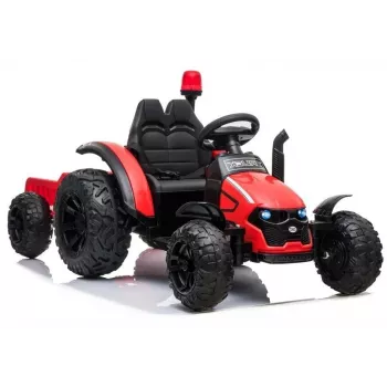 LEAN CARS Elektrischer Trettraktor HZB-200 mit Anhänger Rot