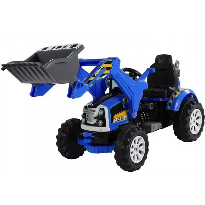 LEAN CARS Elektrischer Aufsitz-Traktor mit Schaufelbagger Blau