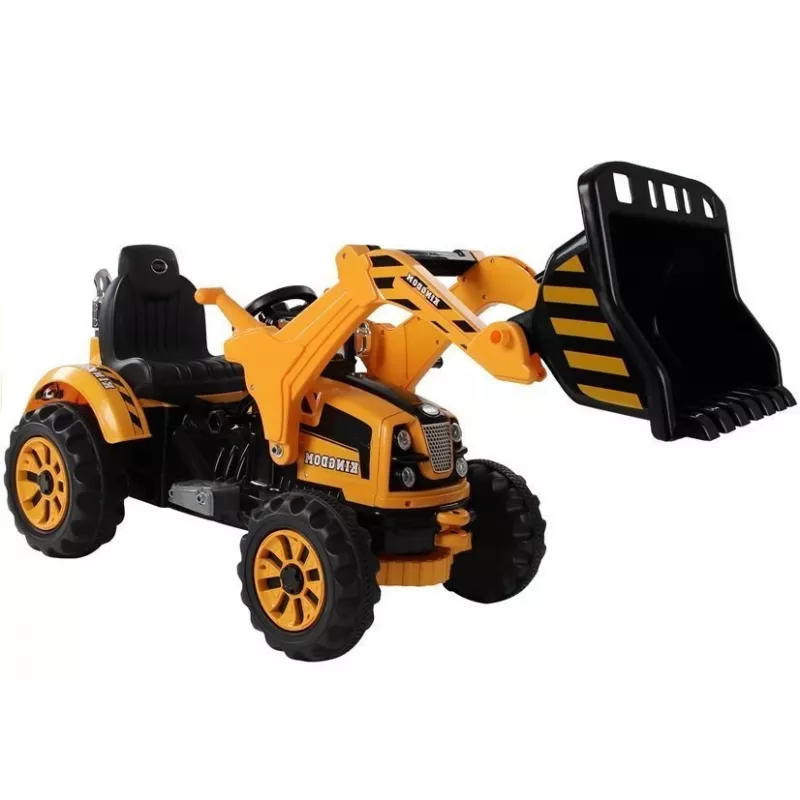LEAN CARS Elektrischer Aufsitz-Traktor mit Schaufelbagger Orange