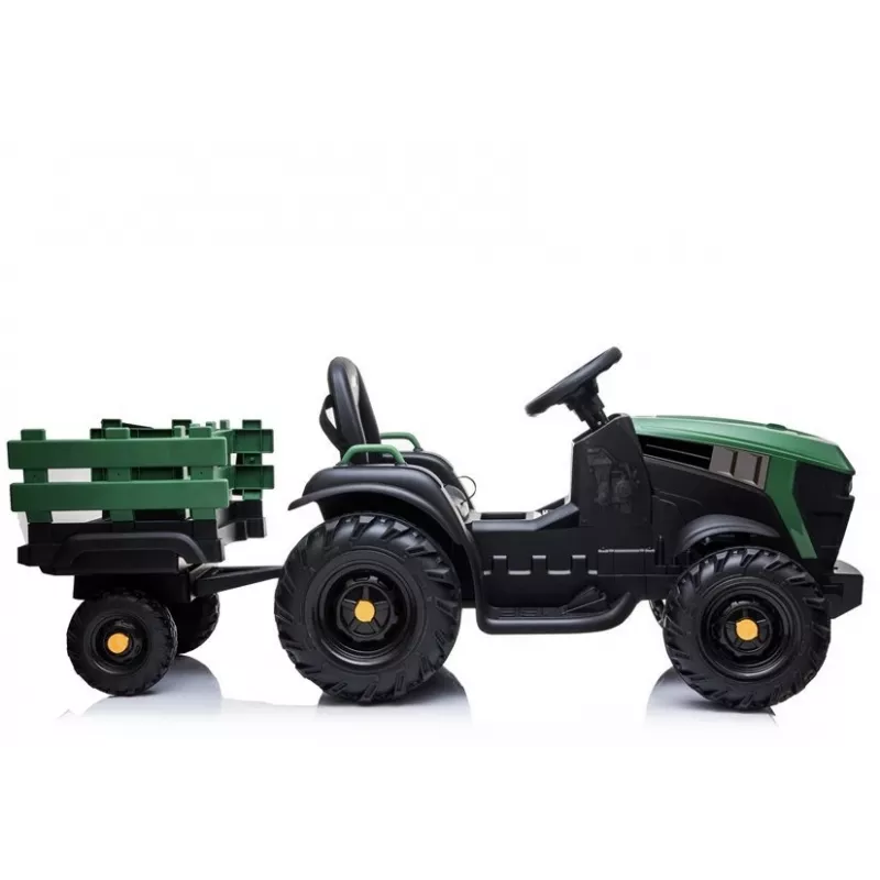 LEAN CARS Elektrischer Traktor mit Anhänger BDM0925 Militärgrün