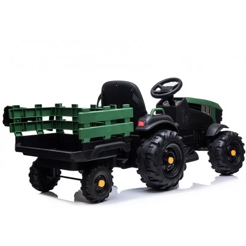 LEAN CARS Elektrischer Traktor mit Anhänger BDM0925 Militärgrün