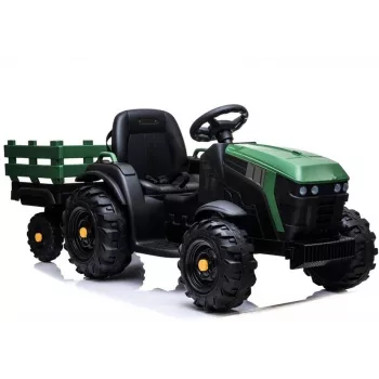 LEAN CARS Elektrischer Traktor mit Anhänger BDM0925 Militärgrün