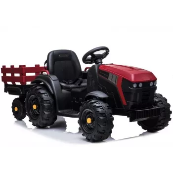 LEAN CARS Elektrischer Trettraktor mit Anhänger BDM0925 Rot