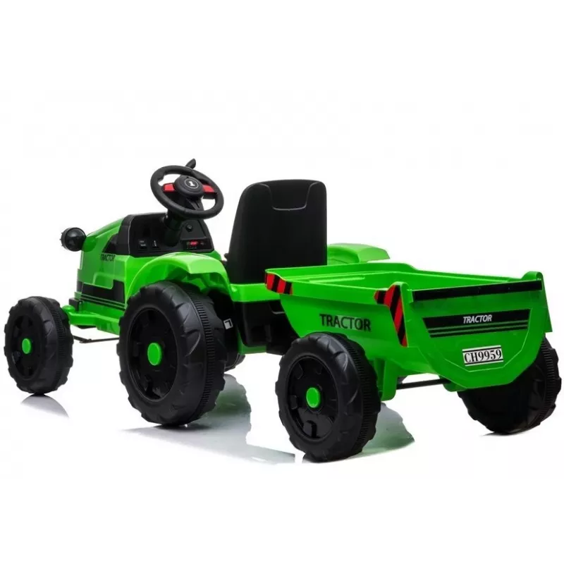 LEAN CARS Elektro-Traktor mit Anhänger CH9959 Grün