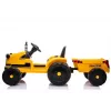 LEAN CARS Elektrischer Trettraktor mit Anhänger CH9959 LED-Lichter Radio Gelb