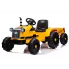 LEAN CARS Elektrischer Trettraktor mit Anhänger CH9959 LED-Lichter Radio Gelb