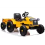 LEAN CARS Elektrischer Trettraktor mit Anhänger CH9959 LED-Lichter Radio Gelb