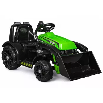 LEAN CARS Elektrischer Aufsitz-Traktor ZP1001B Grün mit Schaufel und Hupe 15140