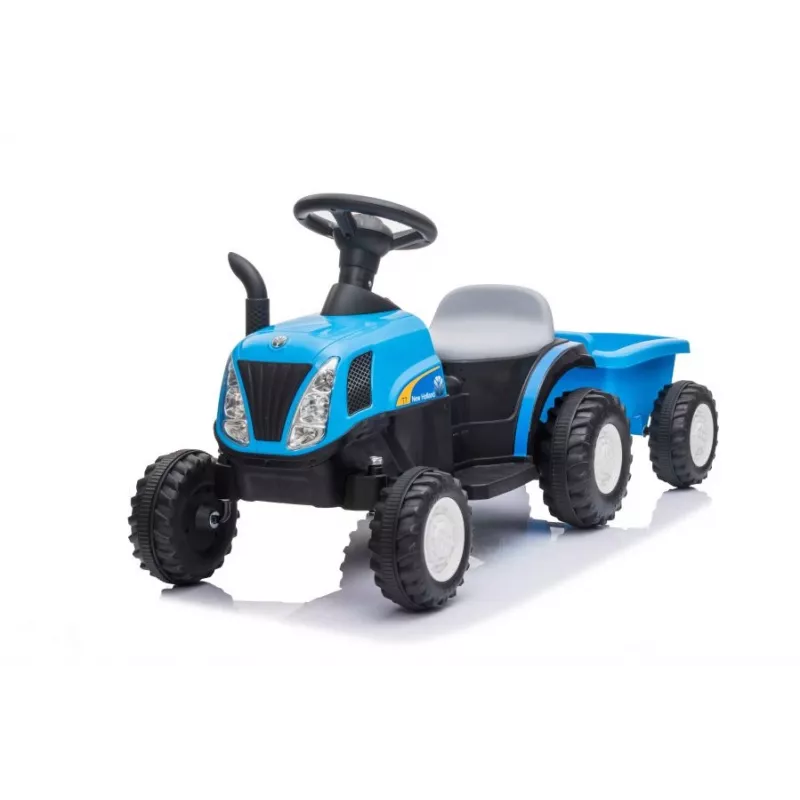 LEAN CARS Elektrischer Traktor mit Anhänger A009 Blau - 12V Fahrtzeug, 2x35W, Fernbedienung