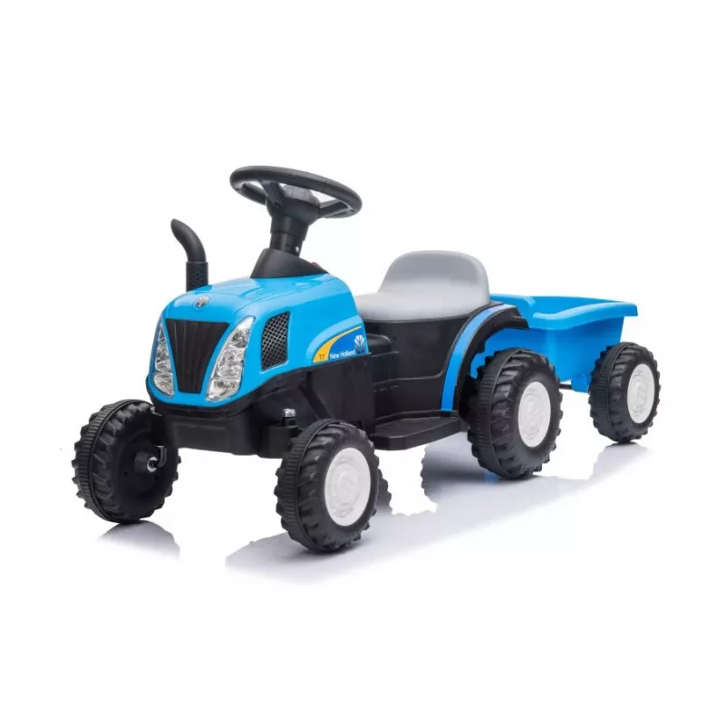LEAN CARS Elektrischer Traktor mit Anhänger A009 Blau - 12V Fahrtzeug, 2x35W, Fernbedienung