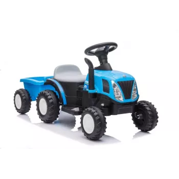 LEAN CARS Elektrischer Traktor mit Anhänger A009 Blau - 12V Fahrtzeug, 2x35W, Fernbedienung