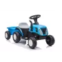 LEAN CARS Elektrischer Traktor mit Anhänger A009 Blau - 12V Fahrtzeug, 2x35W, Fernbedienung