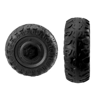 LEAN CARS EVA-Rad A032 - 10 Zoll Vollgummi-Ersatzrad für Kinderwagen, 45 mm Breite, Schwarz