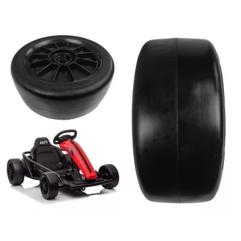 LEAN CARS Vorderrad für Gokart SX1968 - 220mm EVA-Schaumreifen, ABS-Felge, Schwarz