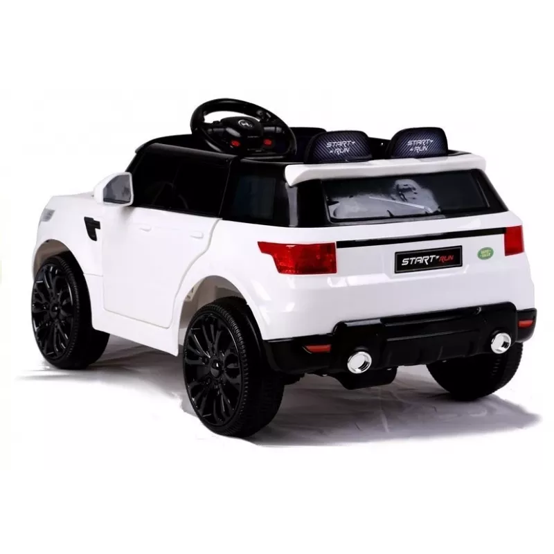 LEAN CARS HL1638 Elektrisches Kinderauto - Weiß, 12V Batterie, Elternfernbedienung, MP3, LED-Leuchten, EVA-Räder