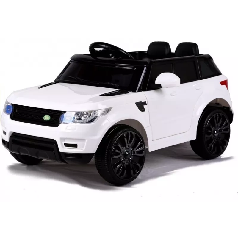LEAN CARS HL1638 Elektrisches Kinderauto - Weiß, 12V Batterie, Elternfernbedienung, MP3, LED-Leuchten, EVA-Räder