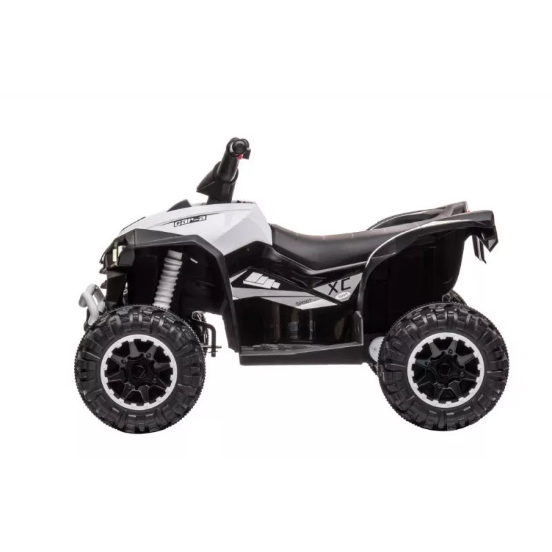 LEAN CARS HL568 Weißes Elektro-Quad für Kinder – 12V 2x35W, EVA-Räder, LED-Lichter, MP3/USB/AUX (Modell 13558)