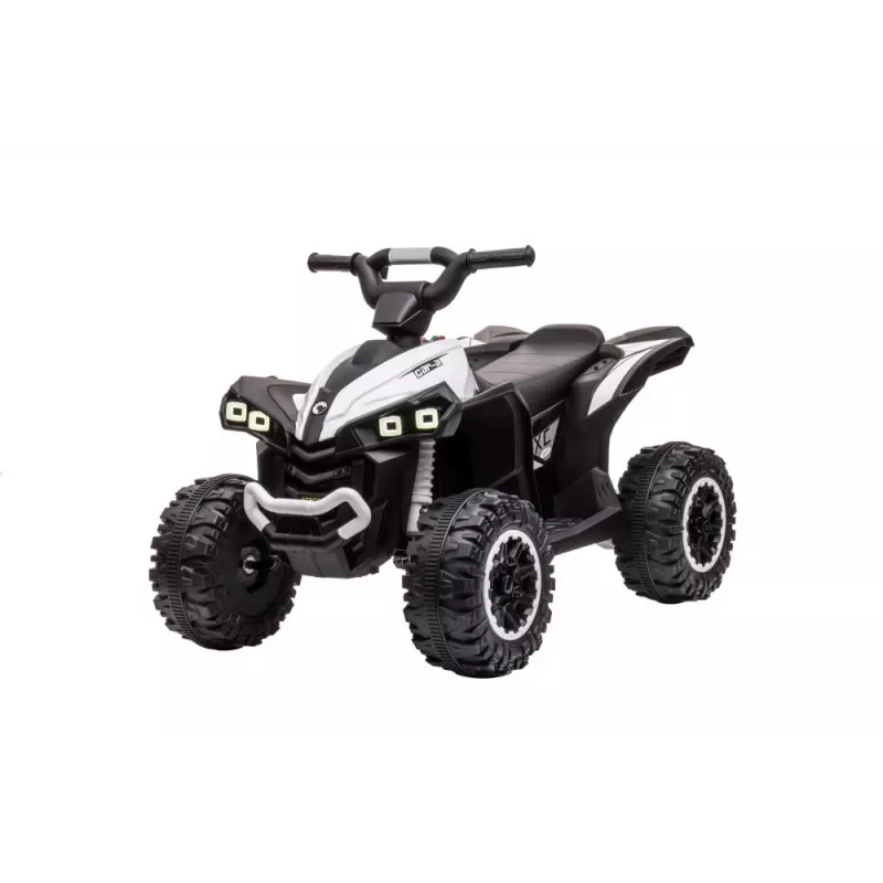 LEAN CARS HL568 Weißes Elektro-Quad für Kinder – 12V 2x35W, EVA-Räder, LED-Lichter, MP3/USB/AUX (Modell 13558)