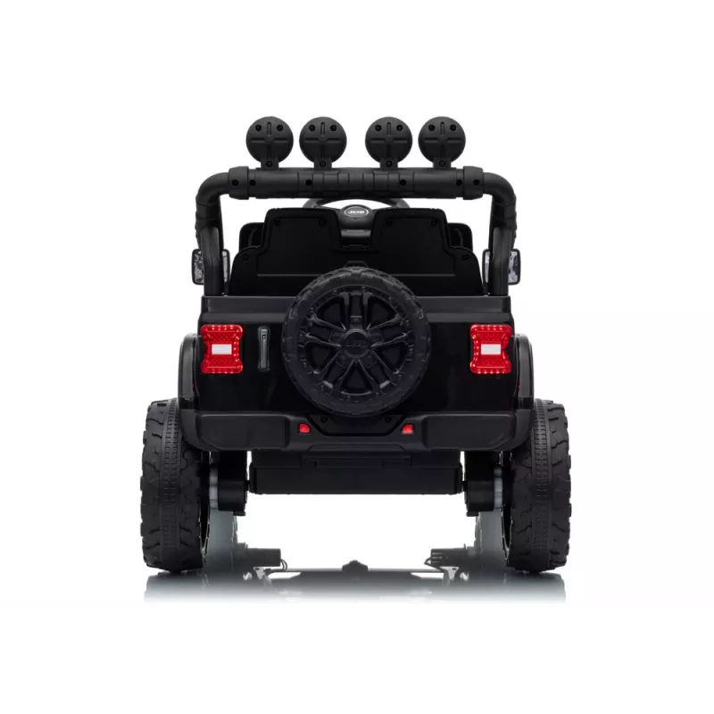 LEAN CARS Jeep Rubicon DK-JWR558 24V Batteriebetriebenes Kinderauto für Kinder, Schwarz
