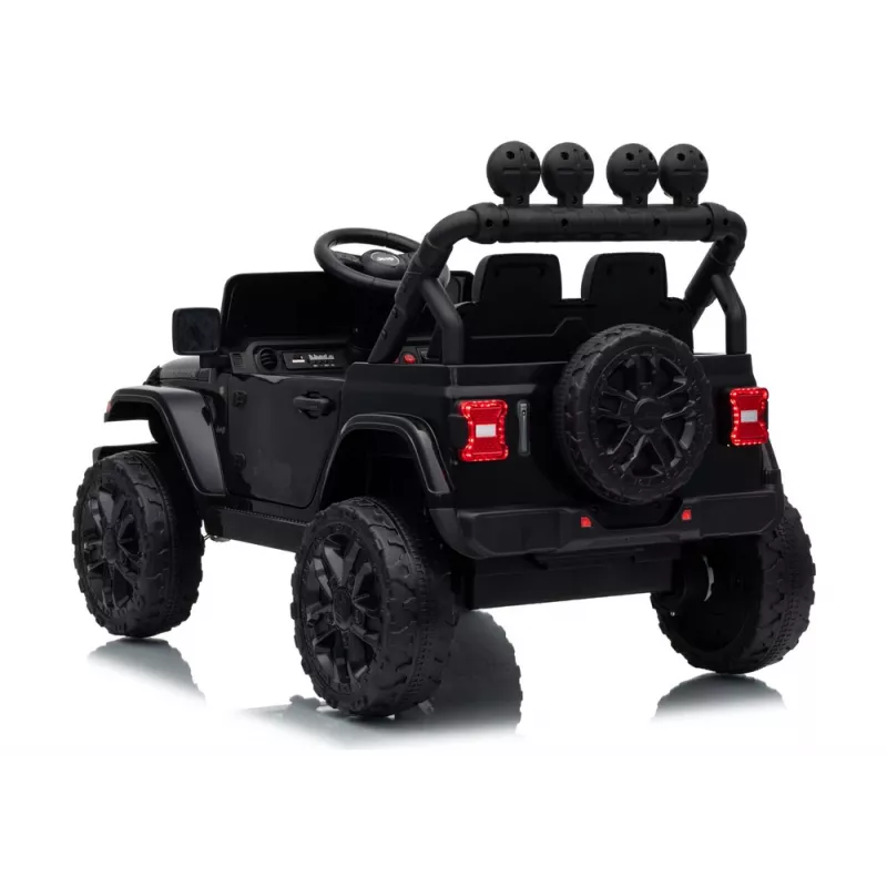 LEAN CARS Jeep Rubicon DK-JWR558 24V Batteriebetriebenes Kinderauto für Kinder, Schwarz