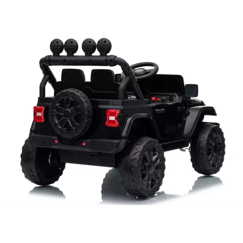 LEAN CARS Jeep Rubicon DK-JWR558 24V Batteriebetriebenes Kinderauto für Kinder, Schwarz