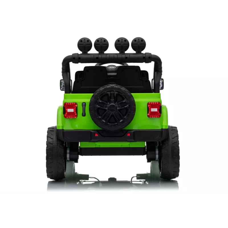 LEAN CARS Jeep Rubicon DK-JWR558 24V Grün Batteriebetriebenes Aufsitzfahrzeug