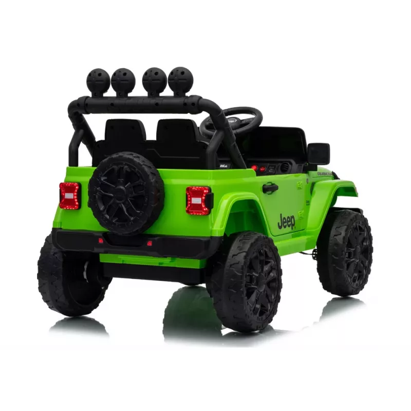 LEAN CARS Jeep Rubicon DK-JWR558 24V Grün Batteriebetriebenes Aufsitzfahrzeug