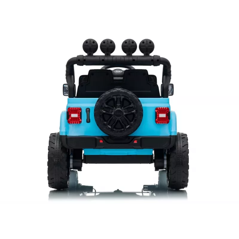 LEAN CARS Jeep Rubicon DK-JWR558 24V Hellblau Batteriebetriebenes Kinderfahrzeug mit Elternfernbedienung