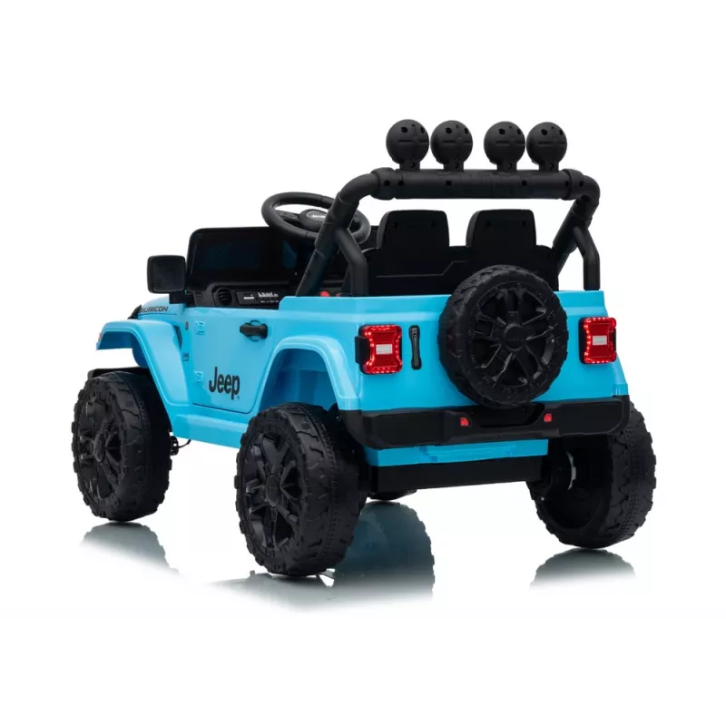 LEAN CARS Jeep Rubicon DK-JWR558 24V Hellblau Batteriebetriebenes Kinderfahrzeug mit Elternfernbedienung